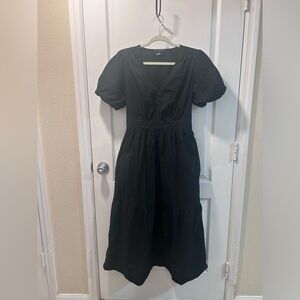 French Connection Women's Puff Sleeve Maxi Dress, Black, Size M